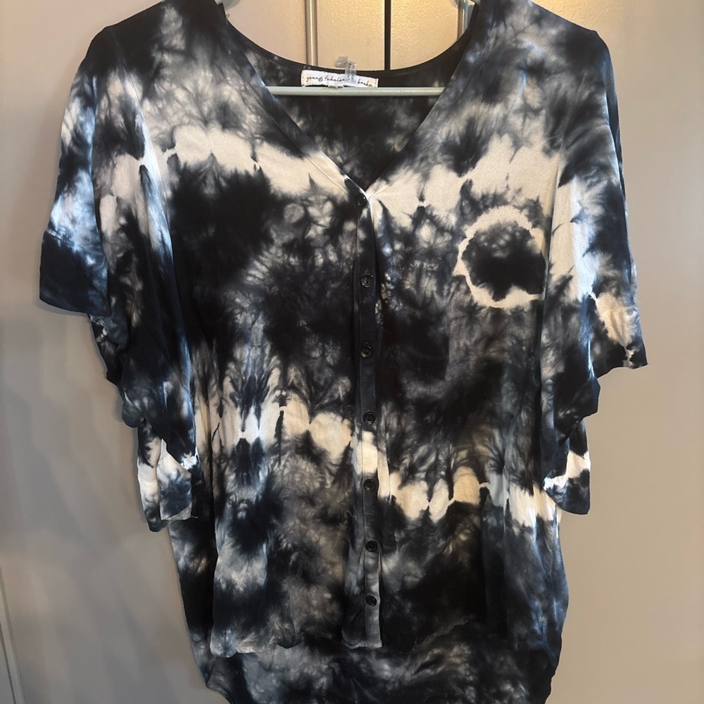 Young fabulous and Broke Tia tie dye button down sz S